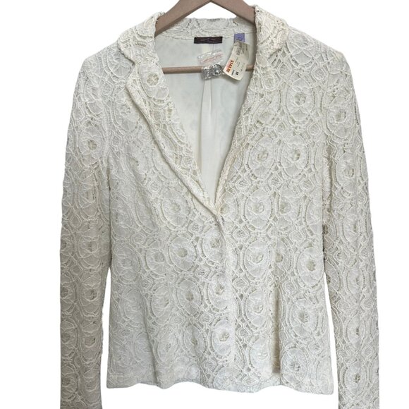 NWT Y2K Ivory Lace Blazer – Size Medium (Original MSRP $143) - Picture 1 of 7